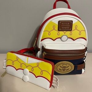 Cowgirl Jessie Loungefly mini backpack and wallet combo
